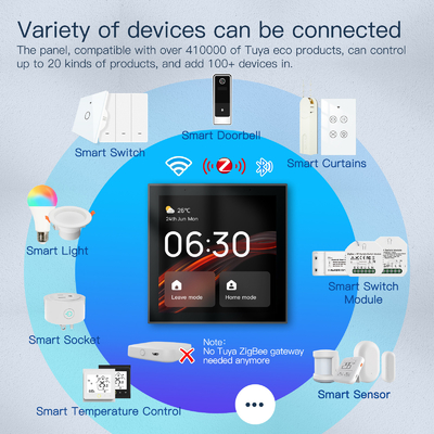 Glomarket Tuya Smart 4-Zoll Multi-Funktion Touch-Bildschirm-Steuerung Alexa Stimme Zigbee Zentralsteuerung