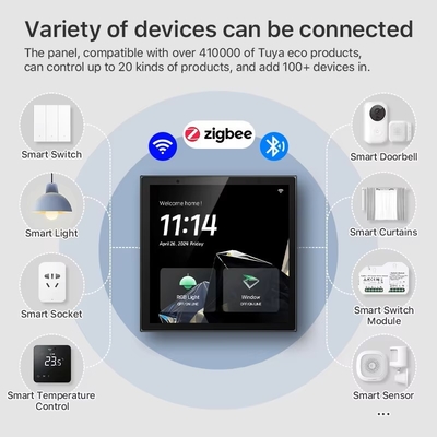 Glomarket Smart Home Control Panel Touchscreen 4 Zoll Multifunktionales WLAN-Heim Hintergrundmusiksystem Tuya Zigbee Gateway