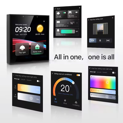Glomarket Smart Home Control Panel Touchscreen 4 Zoll Multifunktionales WLAN-Heim Hintergrundmusiksystem Tuya Zigbee Gateway