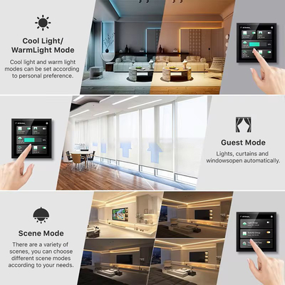 Glomarket Smart Home Control Panel Touchscreen 4 Zoll Multifunktionales WLAN-Heim Hintergrundmusiksystem Tuya Zigbee Gateway