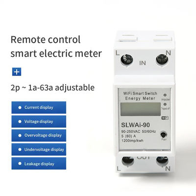 Glomarket Wifi Tuya/Smart Life App Fernbedienung Smart Circuit Protector Relais Gerät Schalter Brecher Energiezähler