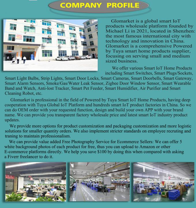 Glomarket Smart Home 8 Gang Wandschalter US Standard Tuya Voice APP Fernbedienung drahtlose Wand Berührungslicht Schalter 24